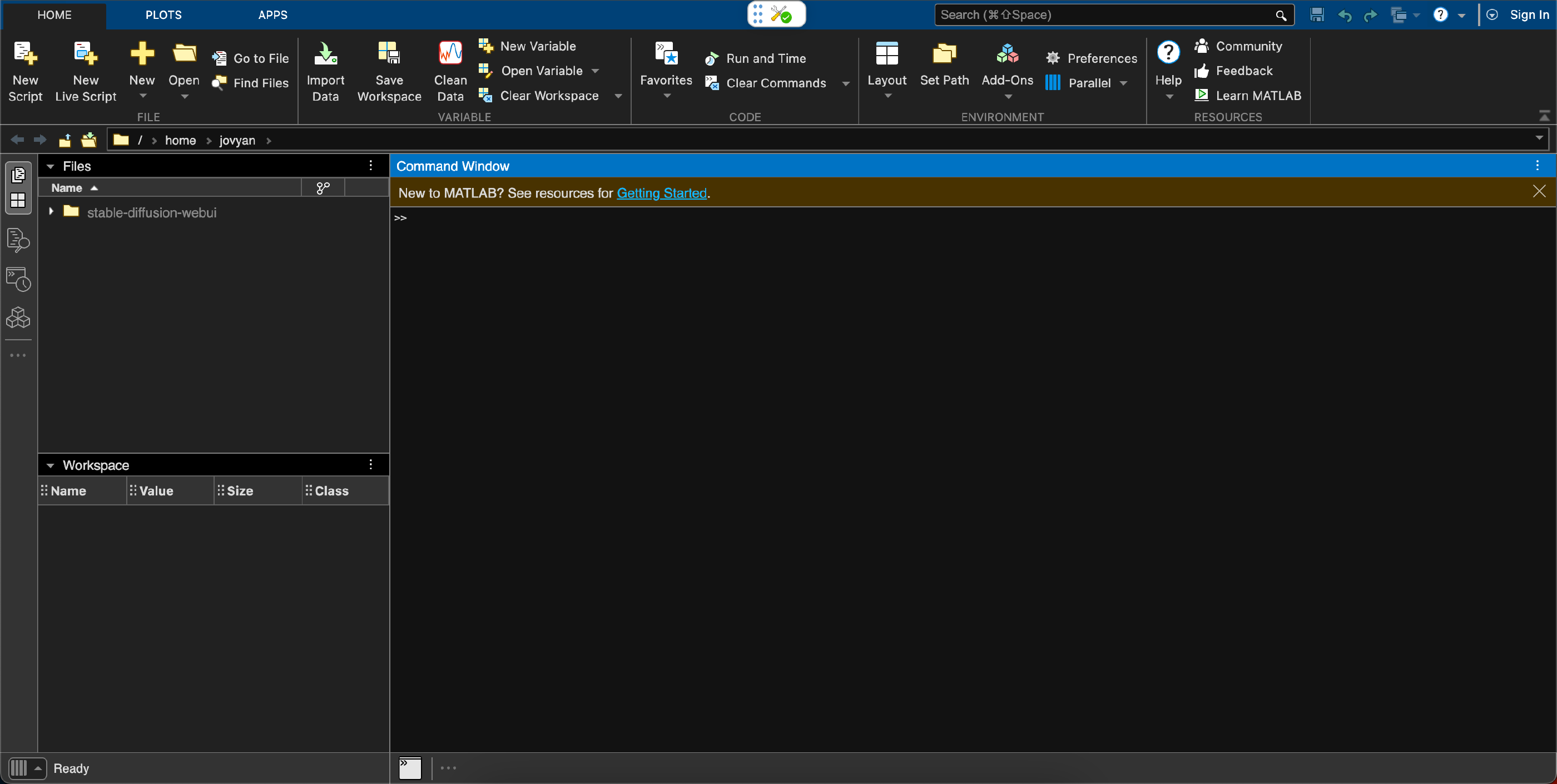 MATLAB running in a web browser via JupyterHub.